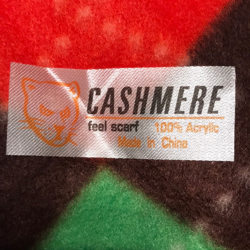 scarf red brown green argyle design unisex new 60” x 12” feels like cashmere - Picture 2 of 4